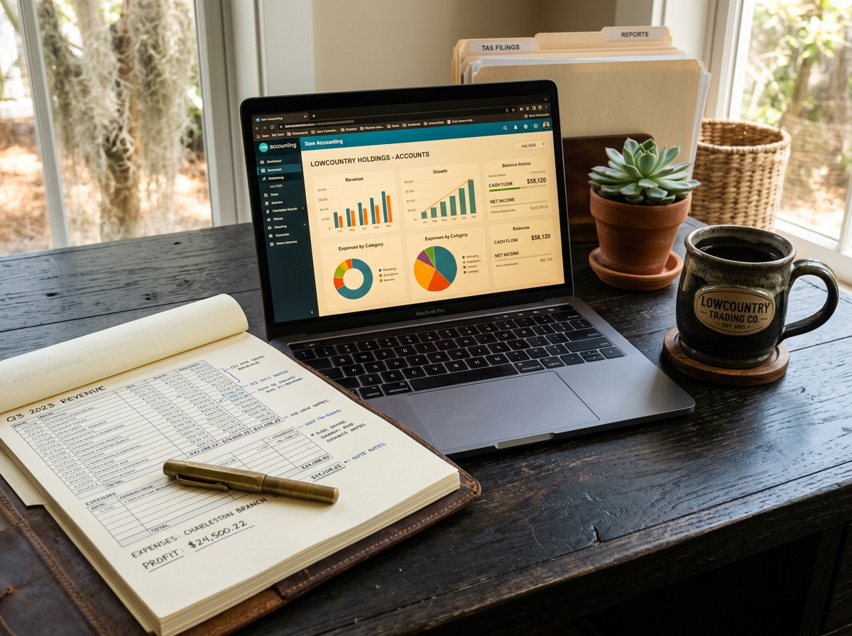 Bookkeeping and reconciliation documents on desk